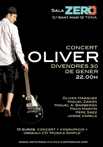 Pòster promocional del concert d'aquest divendres a la Sala Zero de Tarragona, al número 12 de carrer Sant Magí